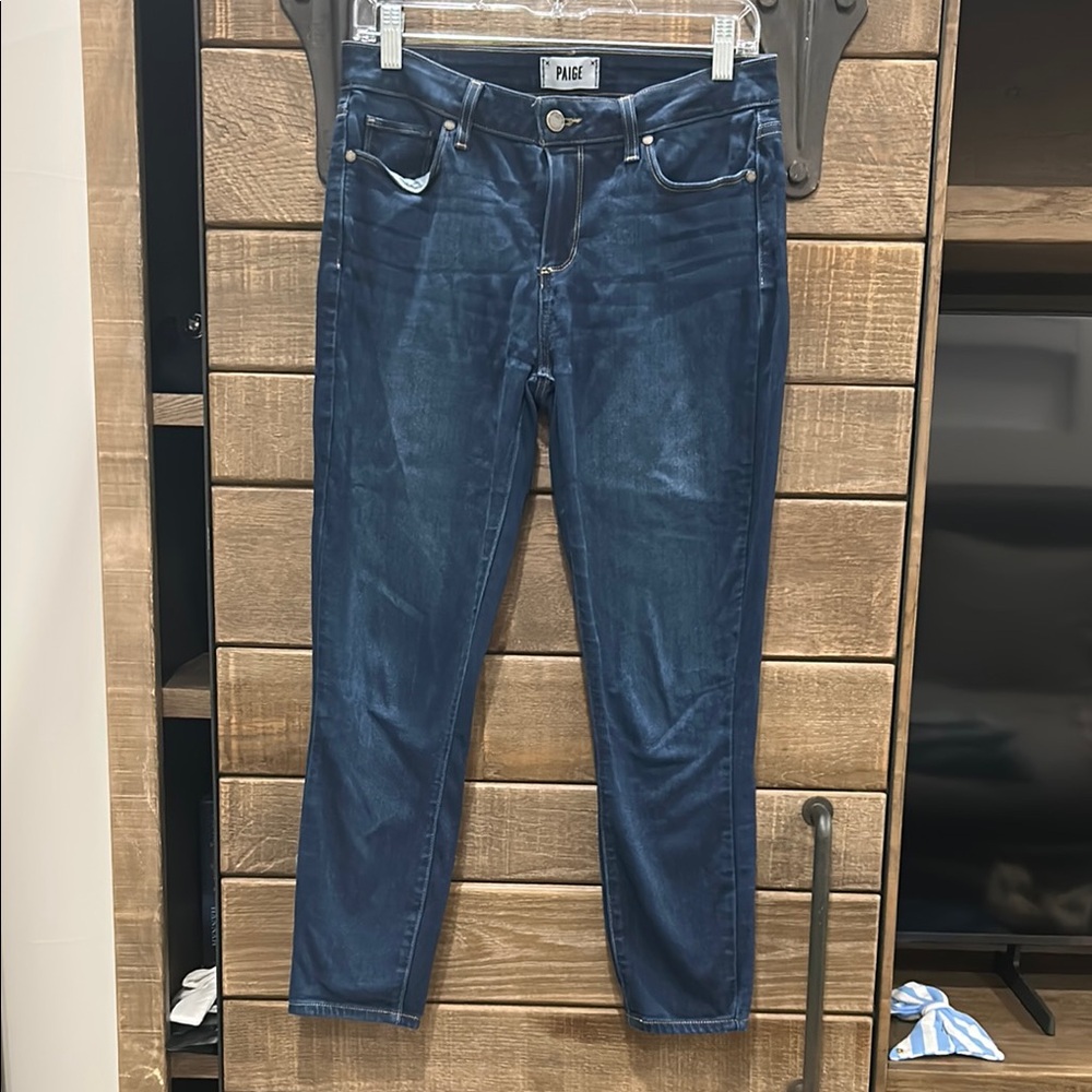 Paige Women’s cropped skinny Blue Jeans